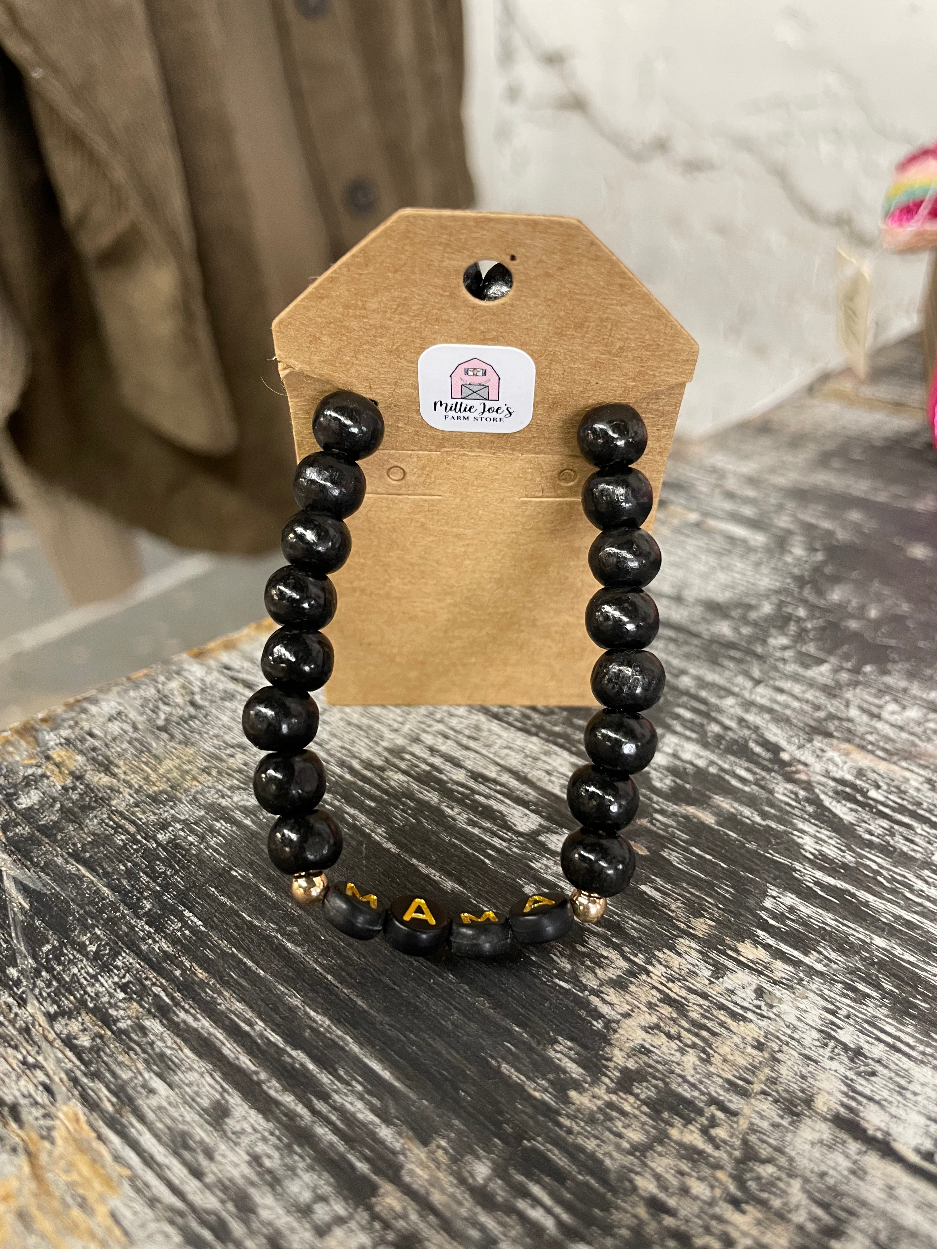 Black "Mama" Bracelet